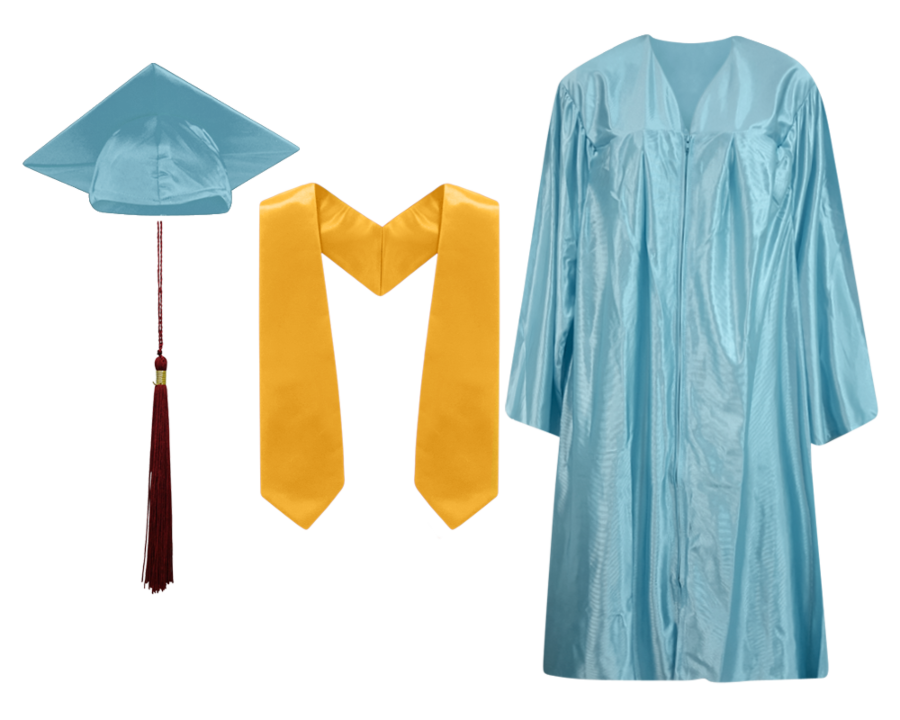 Cap Gown Tassel and Stole Set Shiny Finish