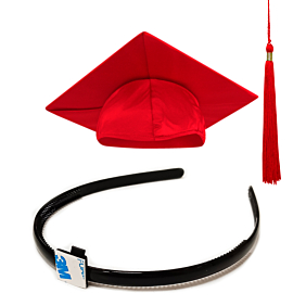 Headband, Cap and Tassel for Students 4'9" or taller: Shiny Finish