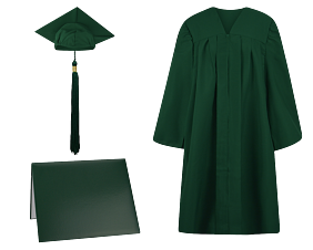 Cap, Gown, Tassel and Diploma Cover Set : Matte Finish