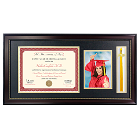 Diploma Frame with Picture and Tassel Holder