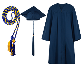Cap, Gown, Tassel and Honor Cord Set : Matte Finish