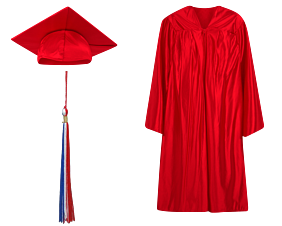 Elementary Cap, Gown and Tassel Set : Shiny Finish