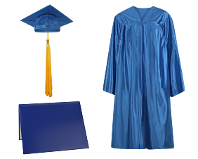 Cap, Gown, Tassel and Diploma Cover Set : Shiny Finish