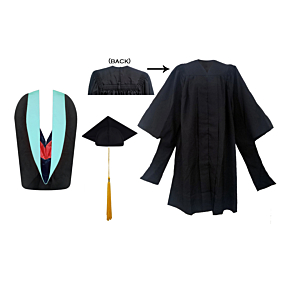 Premium Masters Gown, Regular Cap, Tassel and Hood