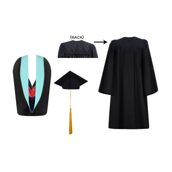 Premium Bachelors Gown, Regular Cap, Tassel and Hood
