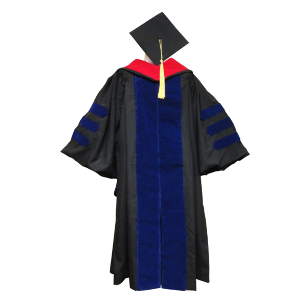 Doctoral Gown, Regular Cap, Tassel and Hood