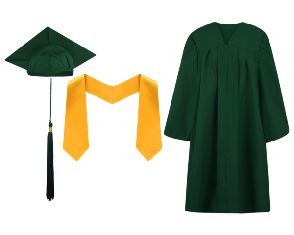 Pre-K / Kindergarten Cap, Gown, Tassel and Stole Set : Matte Finish