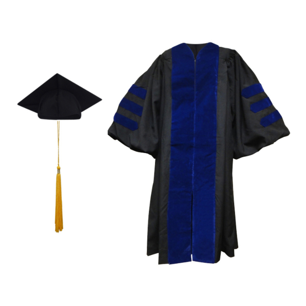Doctoral Gown, Regular Cap and Tassel