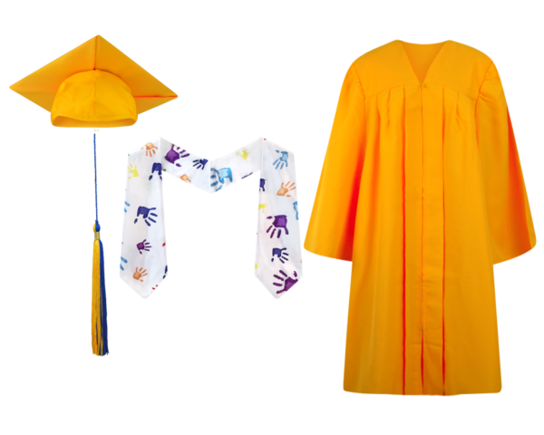 Pre-K / Kindergarten Cap, Gown, Tassel and Stole Set : Matte Finish