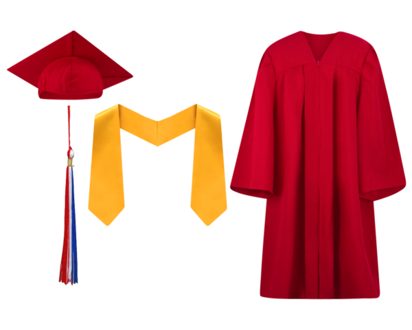 Pre-K / Kindergarten Cap, Gown, Tassel and Stole Set : Matte Finish