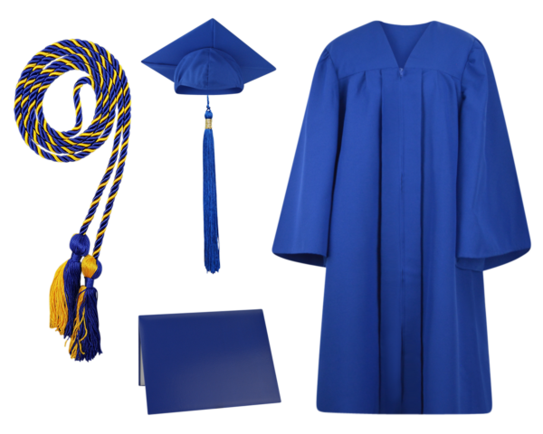 Cap, Gown, Tassel, Honor Cord and Diploma Cover Set : Matte Finish