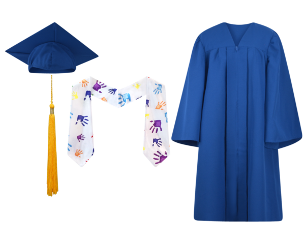 Pre-K / Kindergarten Cap, Gown, Tassel and Stole Set : Matte Finish