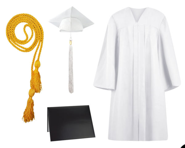 Cap, Gown, Tassel, Honor Cord and Diploma Cover Set : Matte Finish