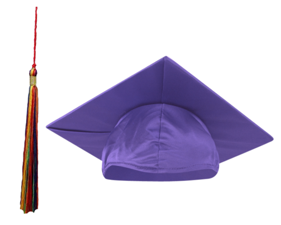 Shiny Purple High School Cap & Tassel - Graduation Caps
