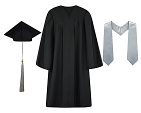Cap, Gown,Tassel and Stole Set :  Matte Finish