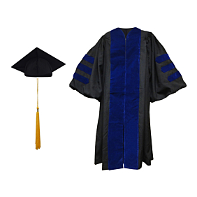 Doctoral Gown, Regular Cap and Tassel