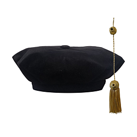 Black Velvet Tam and Metallic Tassel Set