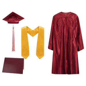 Cap, Gown, Tassel, Stole and Diploma Cover Set : Shiny Finish