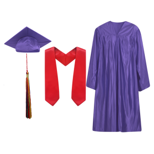 Cap, Gown,Tassel and Stole Set :  Shiny Finish