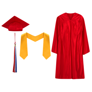 Pre-K / Kindergarten Cap, Gown, Tassel and Stole Set : Shiny Finish