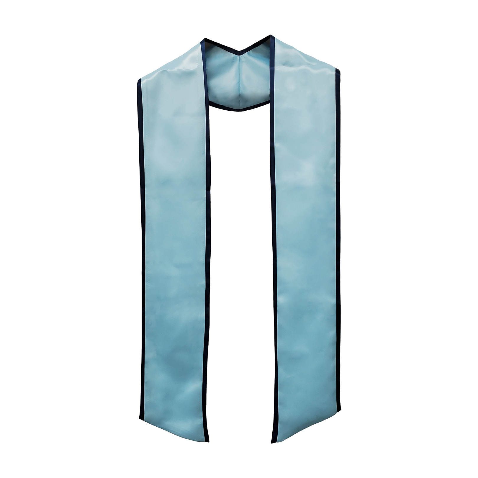 Light Blue Stole with Navy Blue Trim