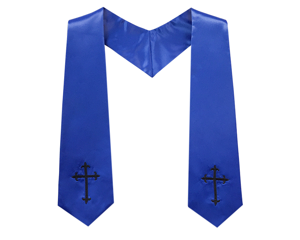 Royal Blue Stole with Black Cross
