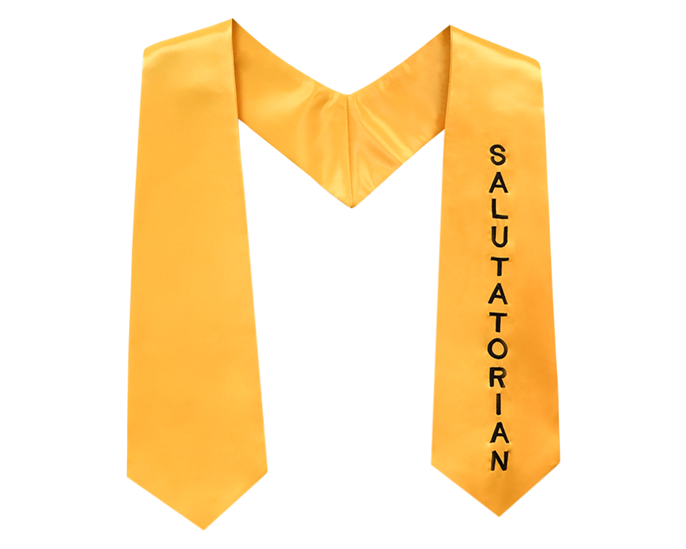 Gold Stole with Black Embroidery