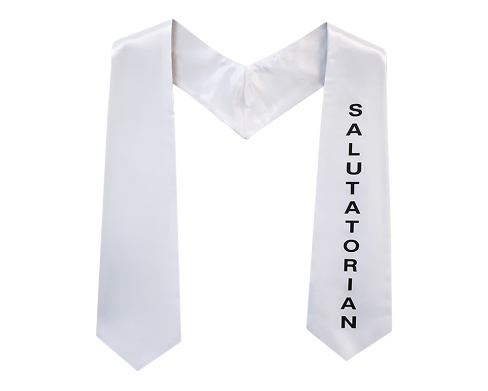 White Stole with Black Print
