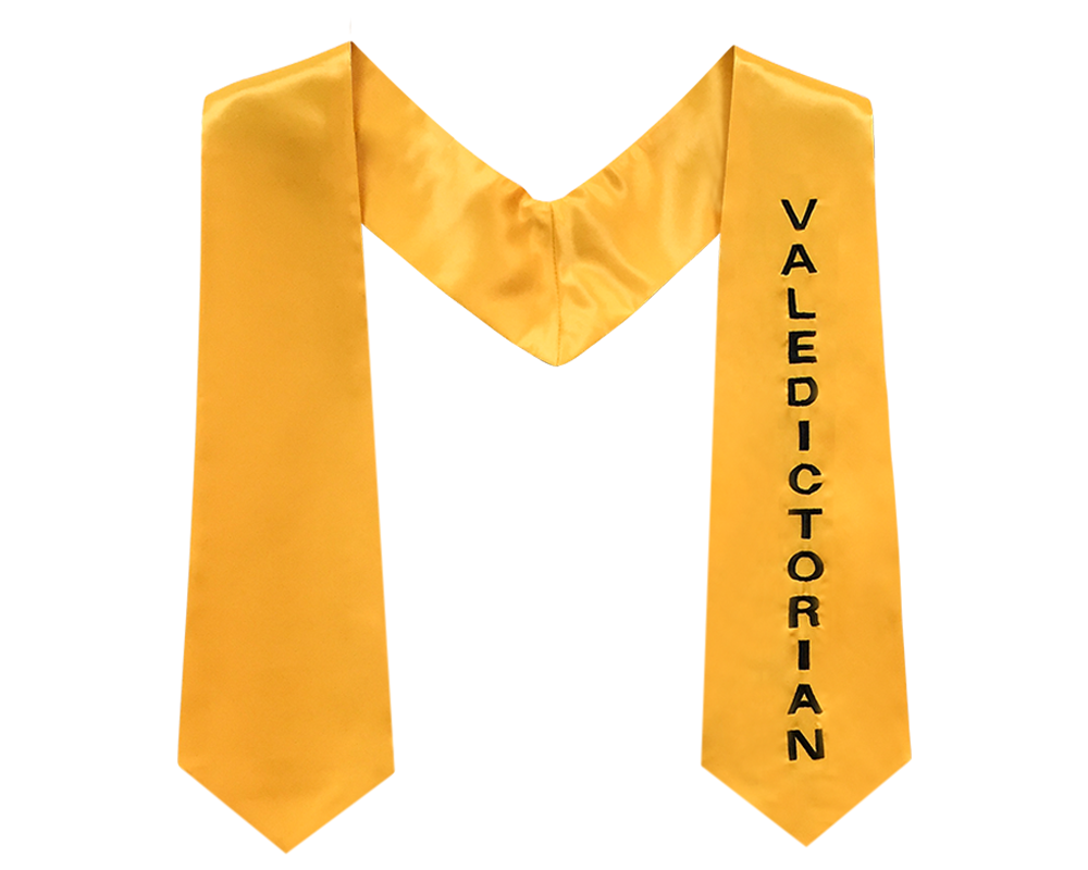 Gold Stole with Black Embroidery