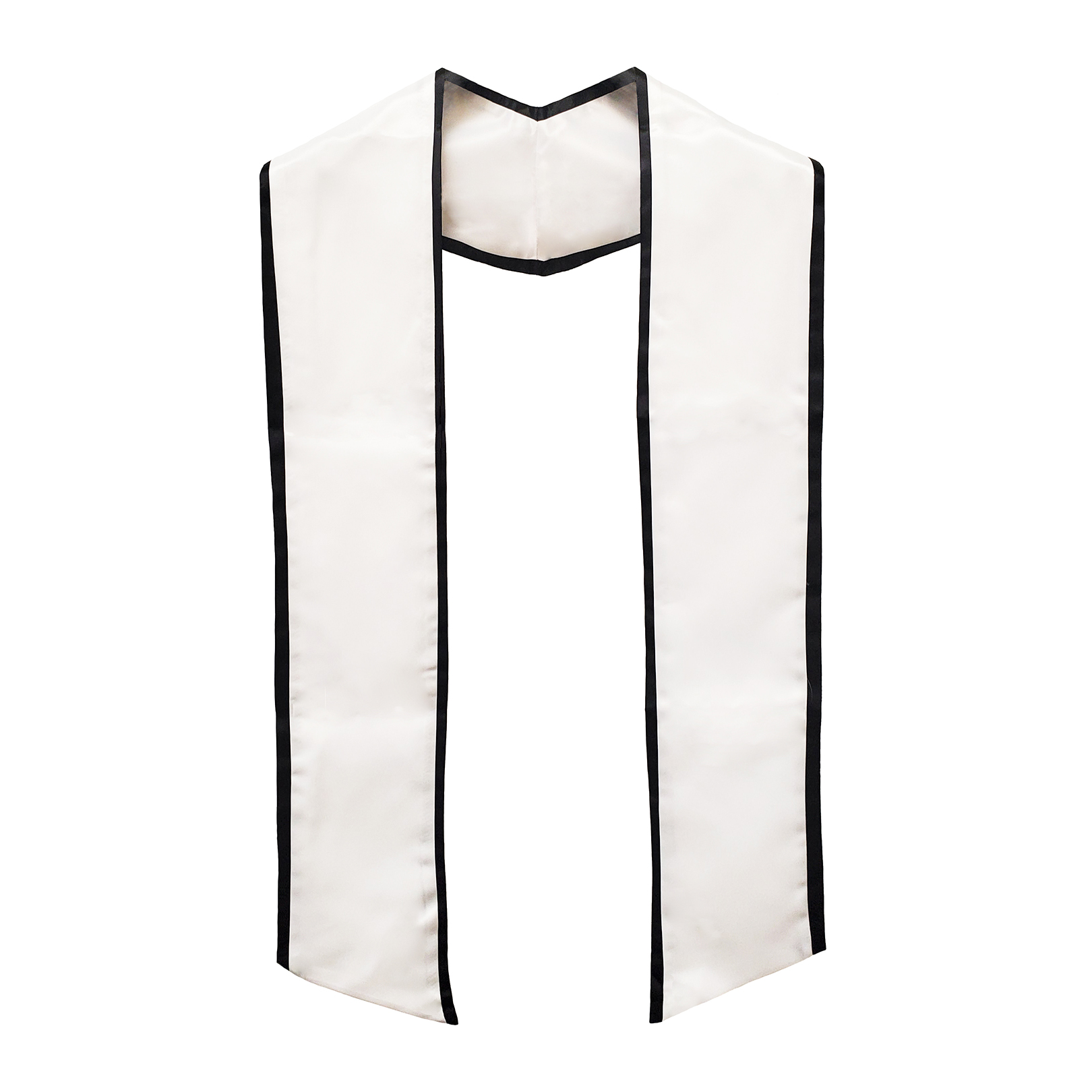 White Stole with Black Trim