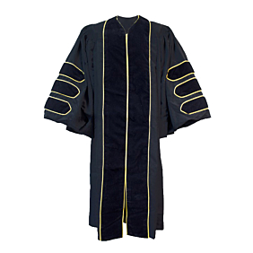 Doctoral Gown With Gold Piping