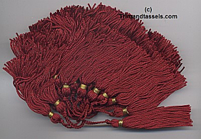 Cranberry Tassel with Gold Thread (Pack of 50)
